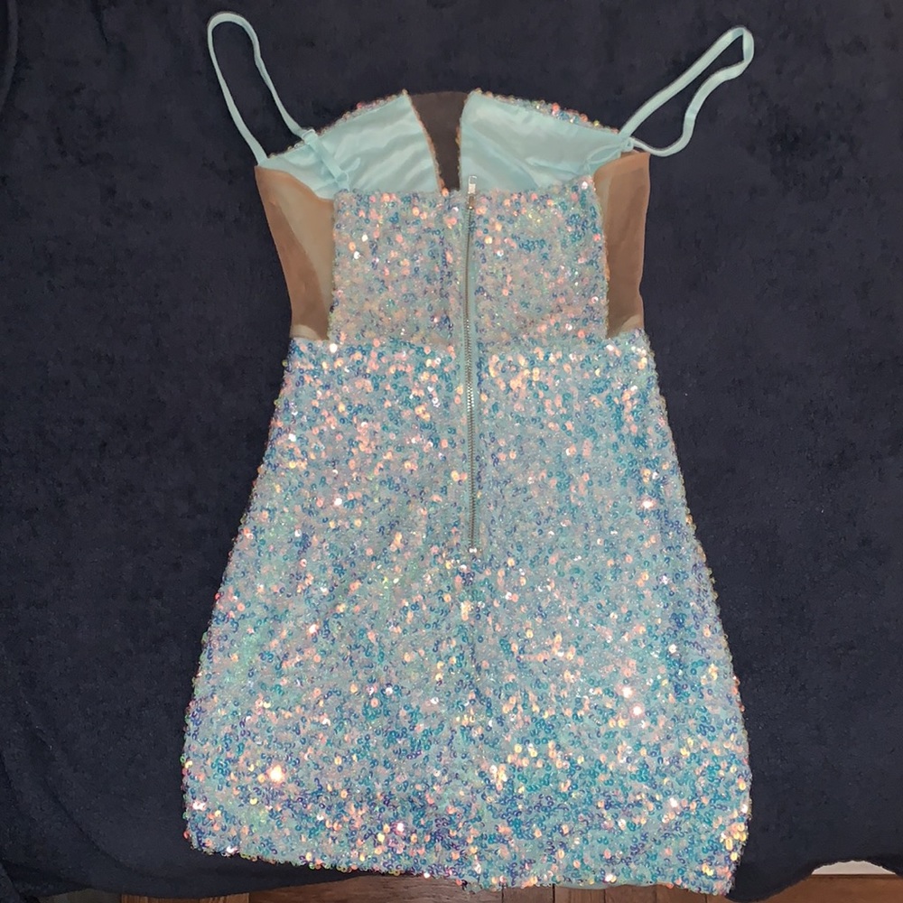 Blue sequin mini dress - Picture 3 of 3